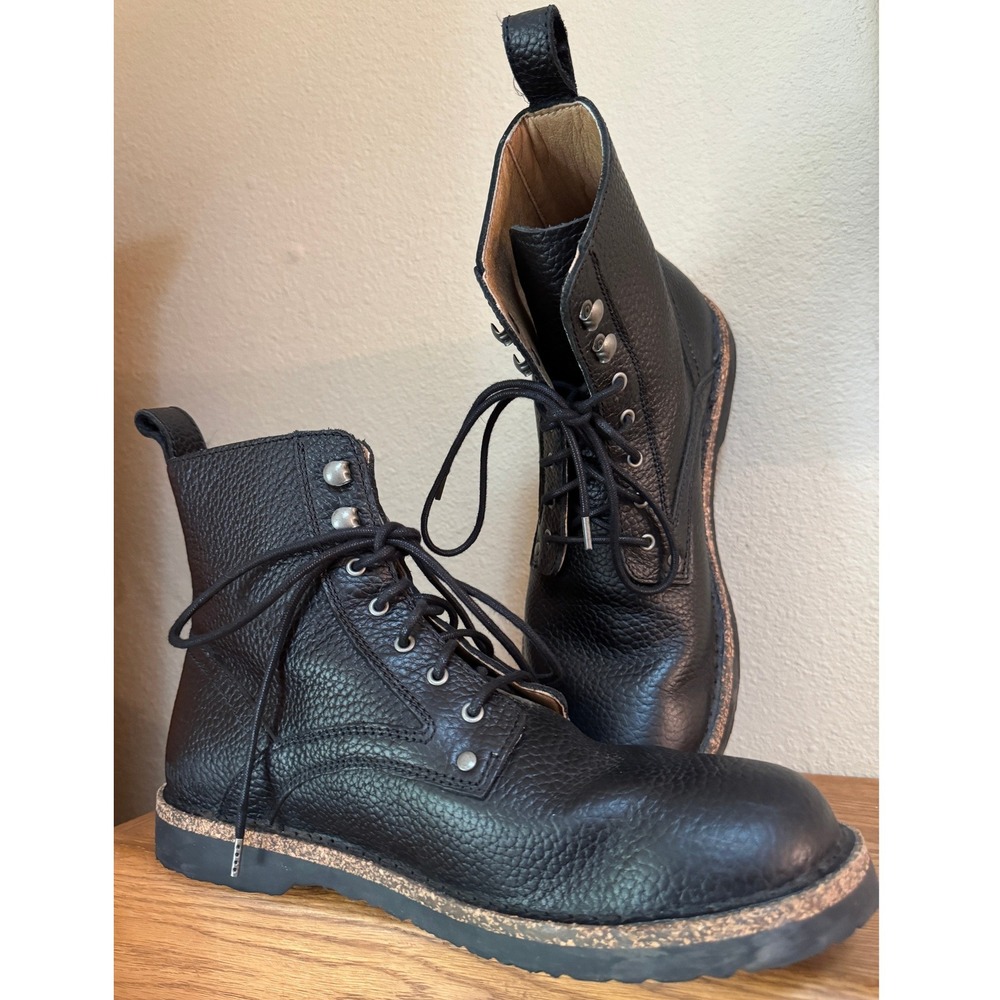 Birkenstock Gilford Boots 43 Black Pebbled Leather Lace Up Grunge Combat Boot